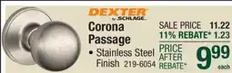 Menards Dexter by Schlage Corona Passage Door Knob - Stainless Steel Finish offer