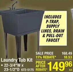 Menards TEHILA 22-3/4W X 23-1/2D Black Polypropylene Floor Mount Laundry Utility Sink with Faucet offer