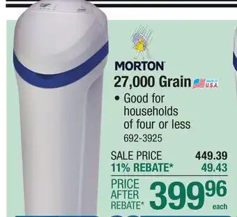 Menards Morton 27,000 Grain Water Softener offer
