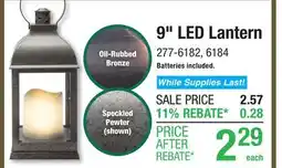 Menards 9 Oil-Rubbed Bronze Plastic LED Lantern offer