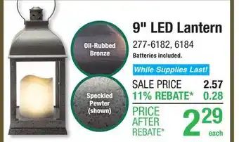 Menards 9 Oil-Rubbed Bronze Plastic LED Lantern offer