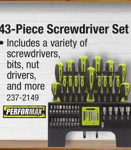 Menards Performax Screwdriver Set - 43 Piece offer