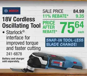 Menards Bosch StarlockPlus 18-Volt Cordless Oscillating Multi-Tool - Tool Only offer