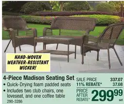 Menards Backyard Creations Madison 4-Piece Wicker Seating offer