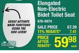 Menards Bio Bidet Slim Zero White Non-Electric Elongated Bidet Toilet Seat offer