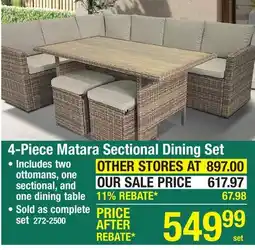 Menards Matara 4-Piece Corner Sofa Dining Set offer