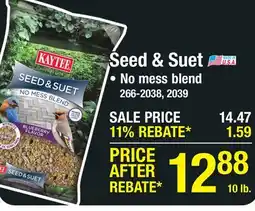 Menards KAYTEE Seed & Suet No Mess Blueberry Wild Bird Food Seed Blend - 10 lbs offer