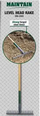 Menards Masterforce Hardwood Long Handle Level Head Rake offer