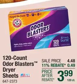 Menards Arm & Hammer Odor Blaster Fresh Burst Dryer Sheets - 120 Count offer
