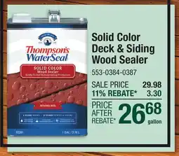 Menards Thompson's WaterSeal Chestnut Brown Solid Color Deck & Siding Wood Sealer - 1 gal offer