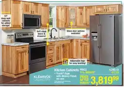 Menards KLËARVŪE Trävik Hickory 19' L-Shaped Kitchen - Cabinets Only offer