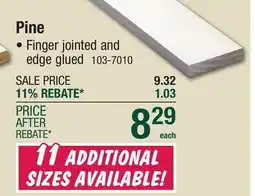 Menards 1 x 4 x 8' Primed Pine Board offer