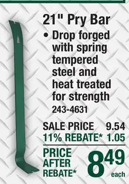 Menards Masterforce 21 Pry Bar offer