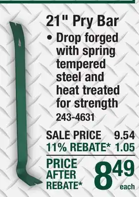 Menards Masterforce 21 Pry Bar offer