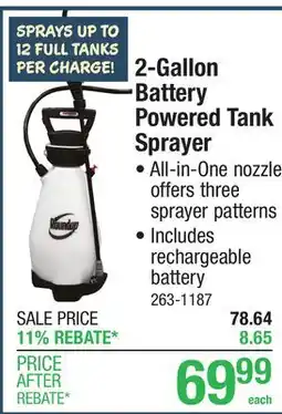 Menards Roundup 2 Gallon Lithium-Ion Battery Powered Pump Tank Sprayer offer