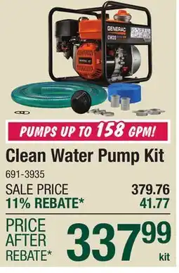 Menards Generac 5 HP Gas Powered 2 Clean Water Pump Kit offer