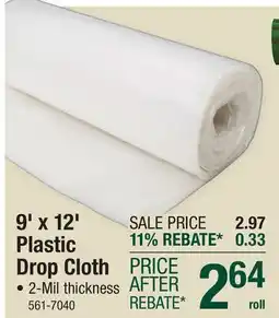 Menards Frost King 9' x 12' 2 mil Clear Heavy Weight Poly Plastic Drop Cloth offer