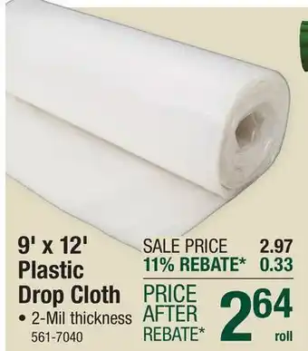 Menards Frost King 9' x 12' 2 mil Clear Heavy Weight Poly Plastic Drop Cloth offer