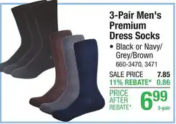 Menards Ransom & Bond Men's Pima Cotton Premium Black 6-12.5 Dress Socks - 3 Pairs offer