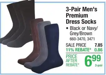 Menards Ransom & Bond Men's Pima Cotton Premium Black 6-12.5 Dress Socks - 3 Pairs offer