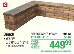 Menards Aurora Bench Project Material List offer