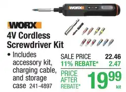 Menards WORX 4-Volt Cordless Screw Driver - 12 Piece offer
