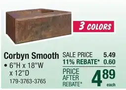 Menards 6 x 18 Charcoal Smooth Corbyn Retaining Wall Block offer