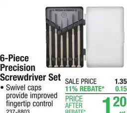 Menards Tool Shop Precision Screwdriver Set - 6 Piece offer