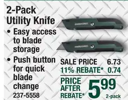 Menards Masterforce Quick Change Retractable Utility Knife - 2 Pack offer