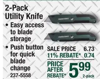 Menards Masterforce Quick Change Retractable Utility Knife - 2 Pack offer