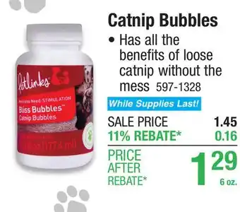 Menards Petlinks Bliss Bubbles Catnip Bubbles - 6 oz offer