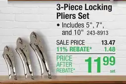 Menards Tool Shop Curved Jaw Locking Pliers Set - 3 Piece offer