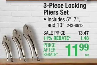 Menards Tool Shop Curved Jaw Locking Pliers Set - 3 Piece offer