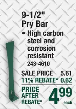 Menards Masterforce 9-1/2 Pry Bar offer