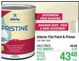 Menards Dutch Boy Pristine Interior Flat Valor 100% Acrylic Paint + Primer - 1 gal offer