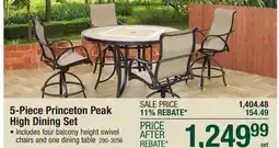 Menards Backyard Creations Princeton Peak Brown 5-Piece High Dining Patio Set with Brown Fabric offer