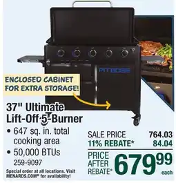 Menards Pit Boss Ultimate 5-Burner Propane Gas Griddle offer