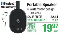 Menards Skullcandy Ounce+ Water-Proof Portable Bluetooth Speaker offer