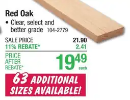 Menards Mastercraft 1 x 4 x 8' Red Oak Board offer