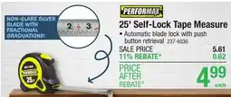 Menards Performax 25' Self-Lock Tape Measure offer