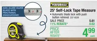 Menards Performax 25' Self-Lock Tape Measure offer