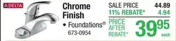 Menards Delta Foundations One-Handle 4 Centerset Chrome Bathroom Sink Faucet offer