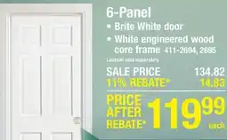 Menards Mastercraft 30W x 80H Brite White 6-Panel Prehung Interior Door - Right Inswing offer