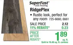 Menards SuperFast RidgePlex Smoke 6.93 x 36.81 Floating Luxury Vinyl Plank Flooring (19.48 sq.ft/ctn) offer