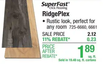 Menards SuperFast RidgePlex Smoke 6.93 x 36.81 Floating Luxury Vinyl Plank Flooring (19.48 sq.ft/ctn) offer