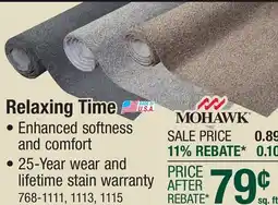 Menards Mohawk Relaxing Time Midday Shadow Frieze Carpet 12 ft. Wide offer