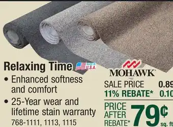 Menards Mohawk Relaxing Time Midday Shadow Frieze Carpet 12 ft. Wide offer