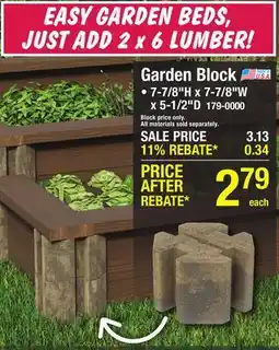 Menards 7-7/8 x 7-7/8 x 5-1/2 Garden Block offer