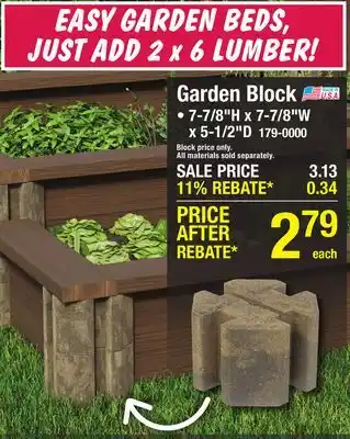 Menards 7-7/8 x 7-7/8 x 5-1/2 Garden Block offer