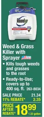 Menards Roundup Weed & Grass Killer with Pump 'N Go 2 Sprayer - 1.33 gal offer